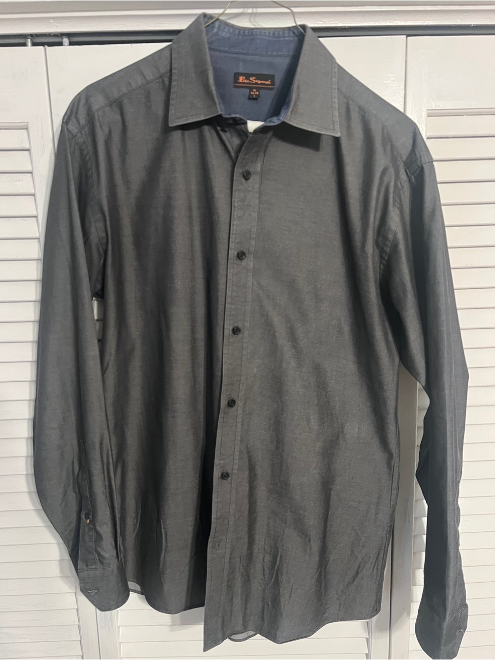 Ben Sherman Men's Dark Gray Button-Down Dress Shirt